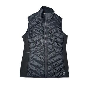Smartwool Quilted Puffer Vest Women Medium Black Excellent Merino Wool Blend